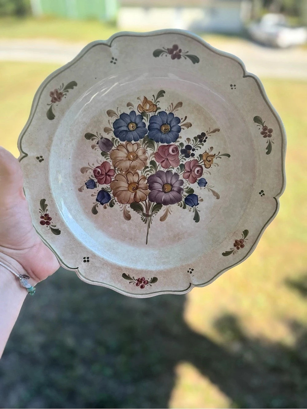 Vintage Wächtersbach Schönau Austria floral wall plate